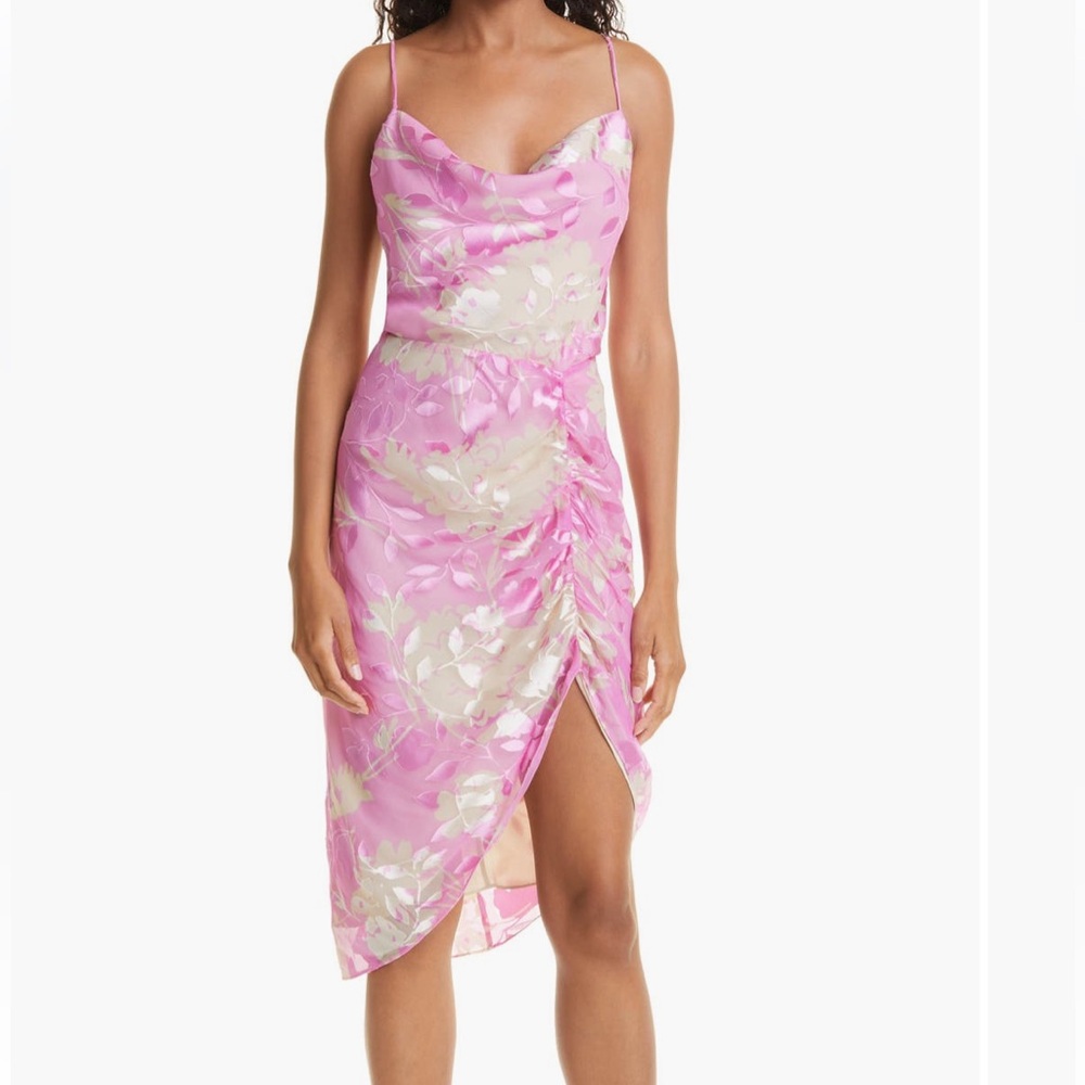 NWT Samsoe Samsoe Floral Burnout Assymetric Dress Size Small